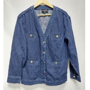 FREEMARKET FJ1087 100% Cotton Jacket Blue Solid Denim Size S